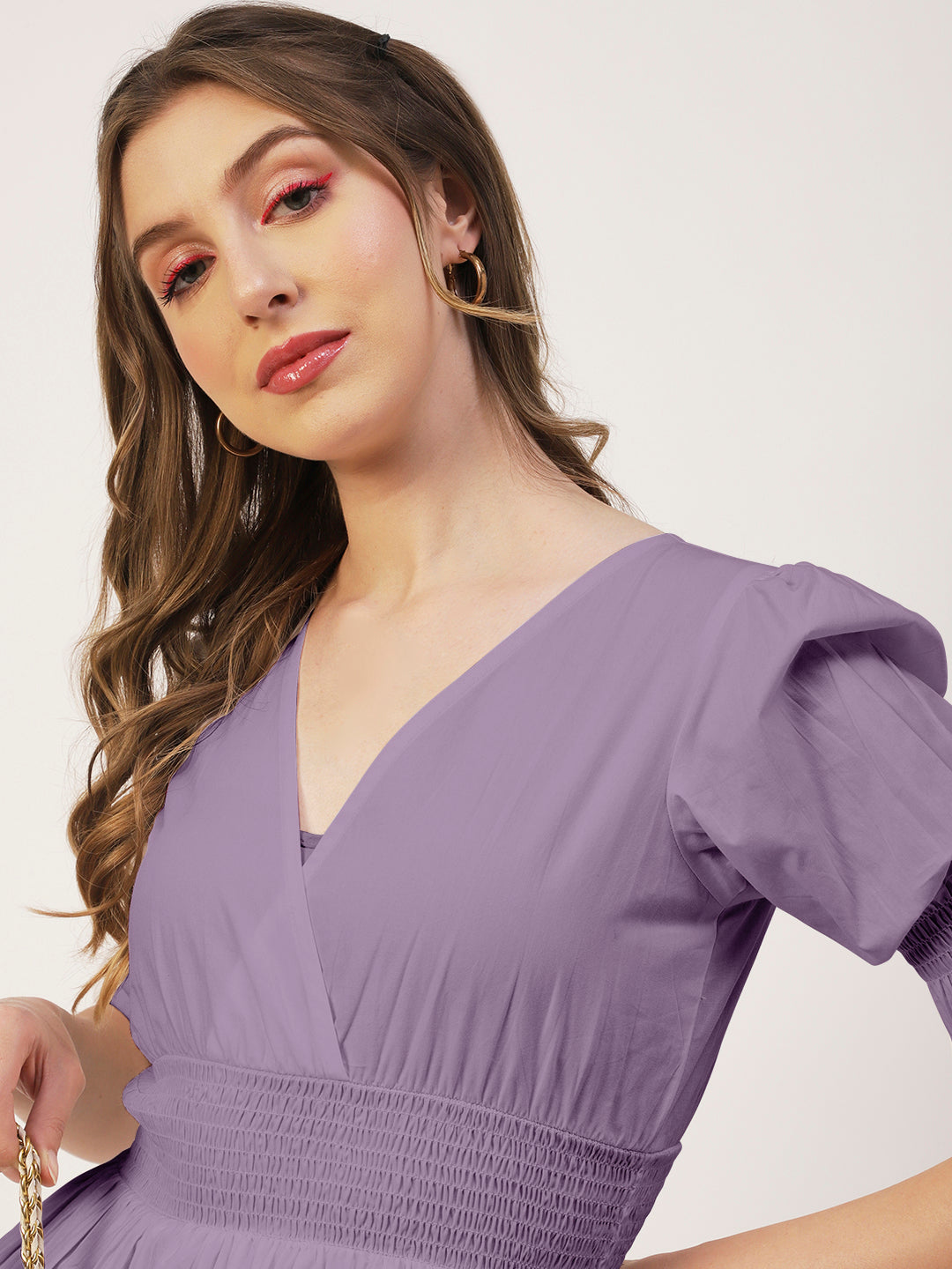 Solid Cotton Smocked Tops