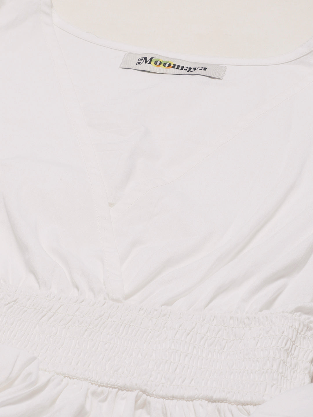 Solid Cotton Smocked Tops
