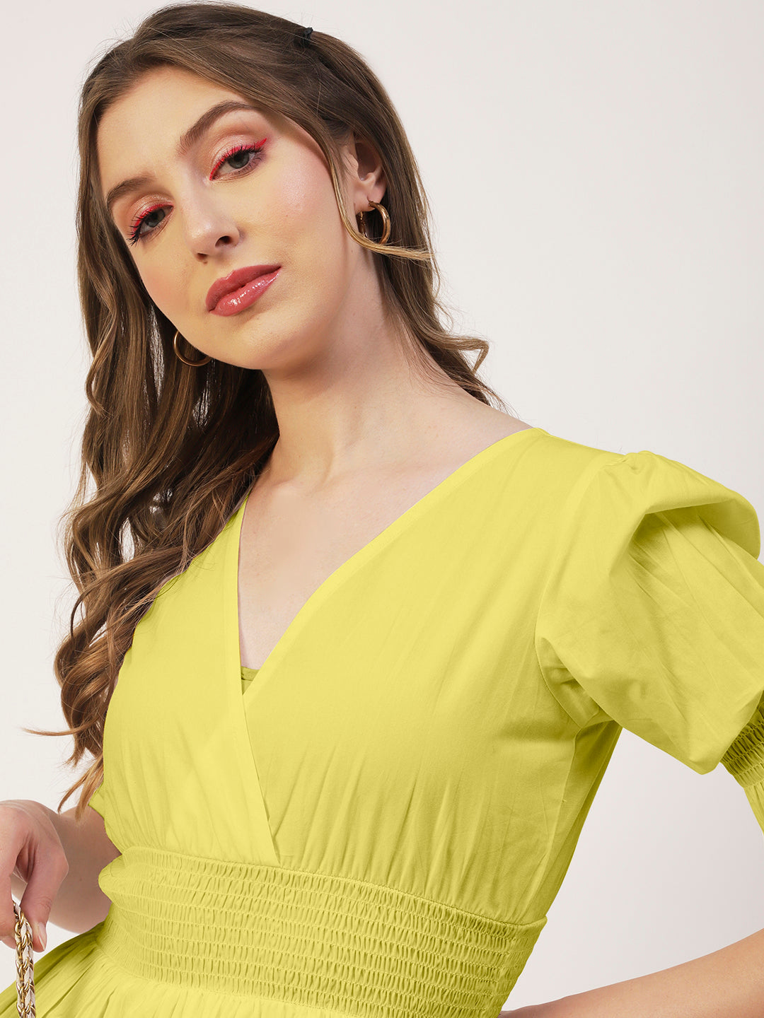 Solid Cotton Smocked Tops