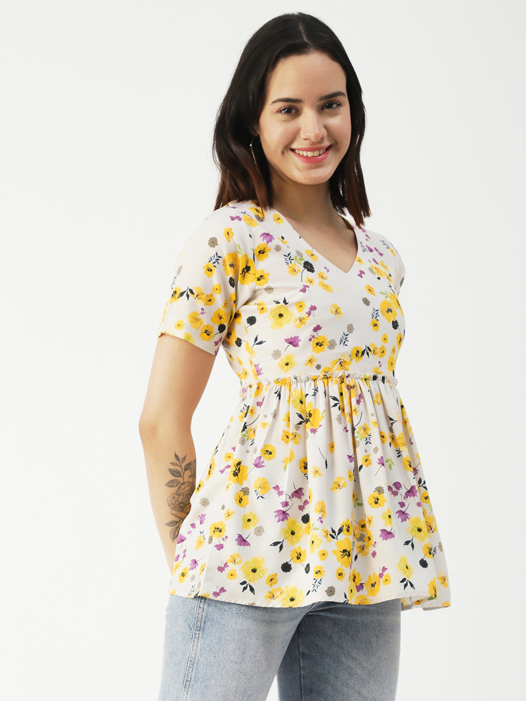 V-Neck Flared Summer Top