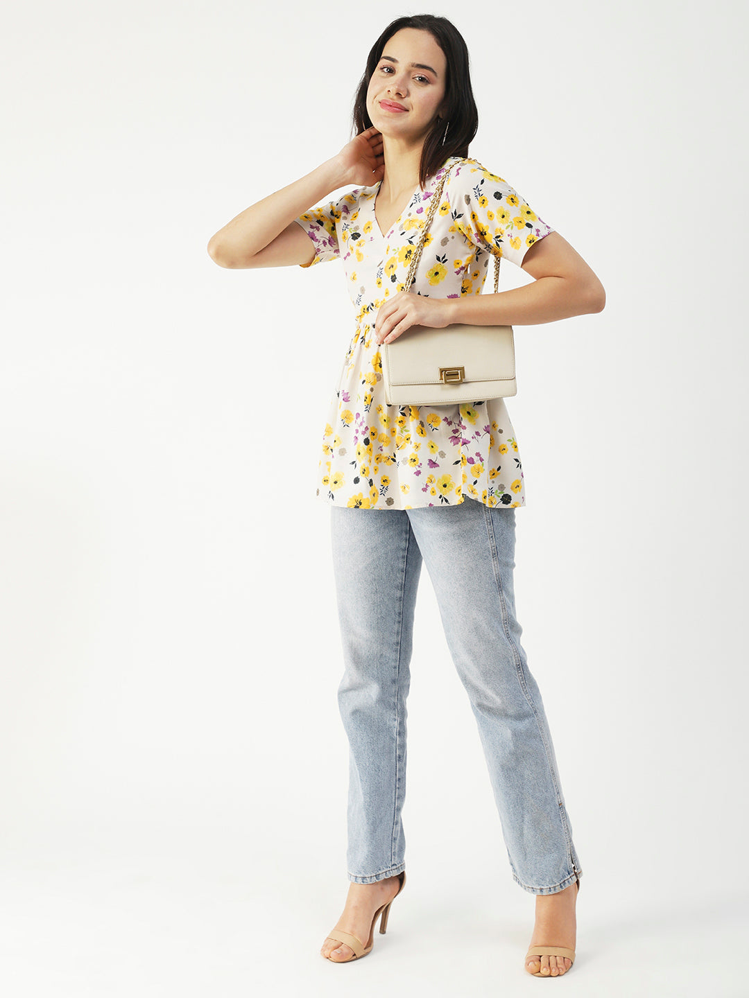 V-Neck Flared Summer Top