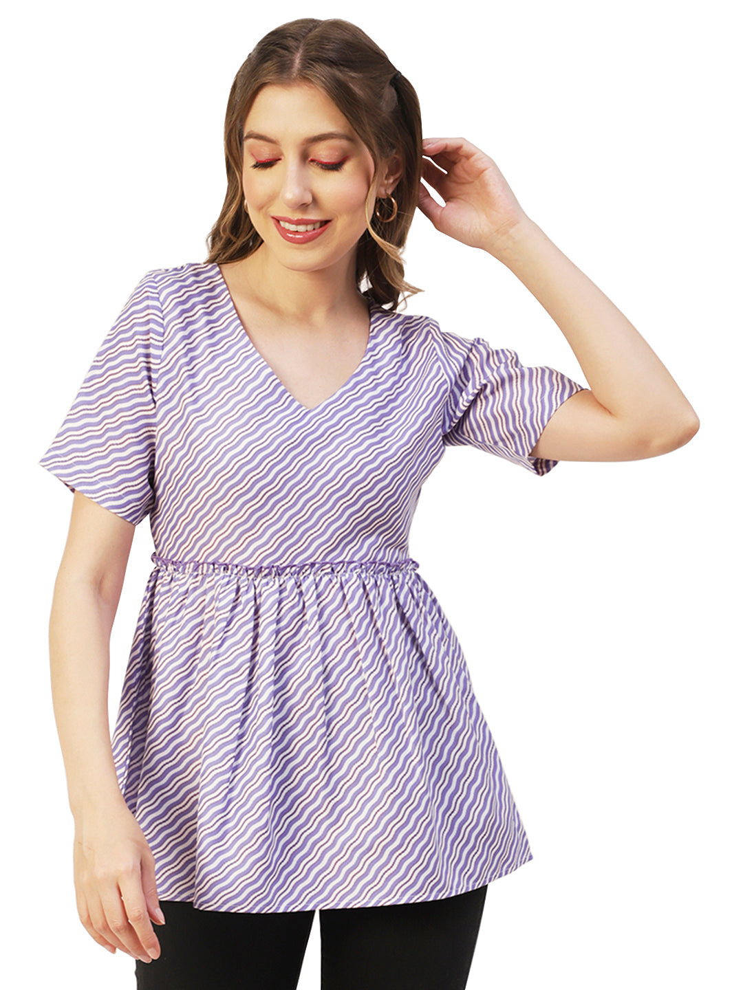 V-Neck Flared Summer Top