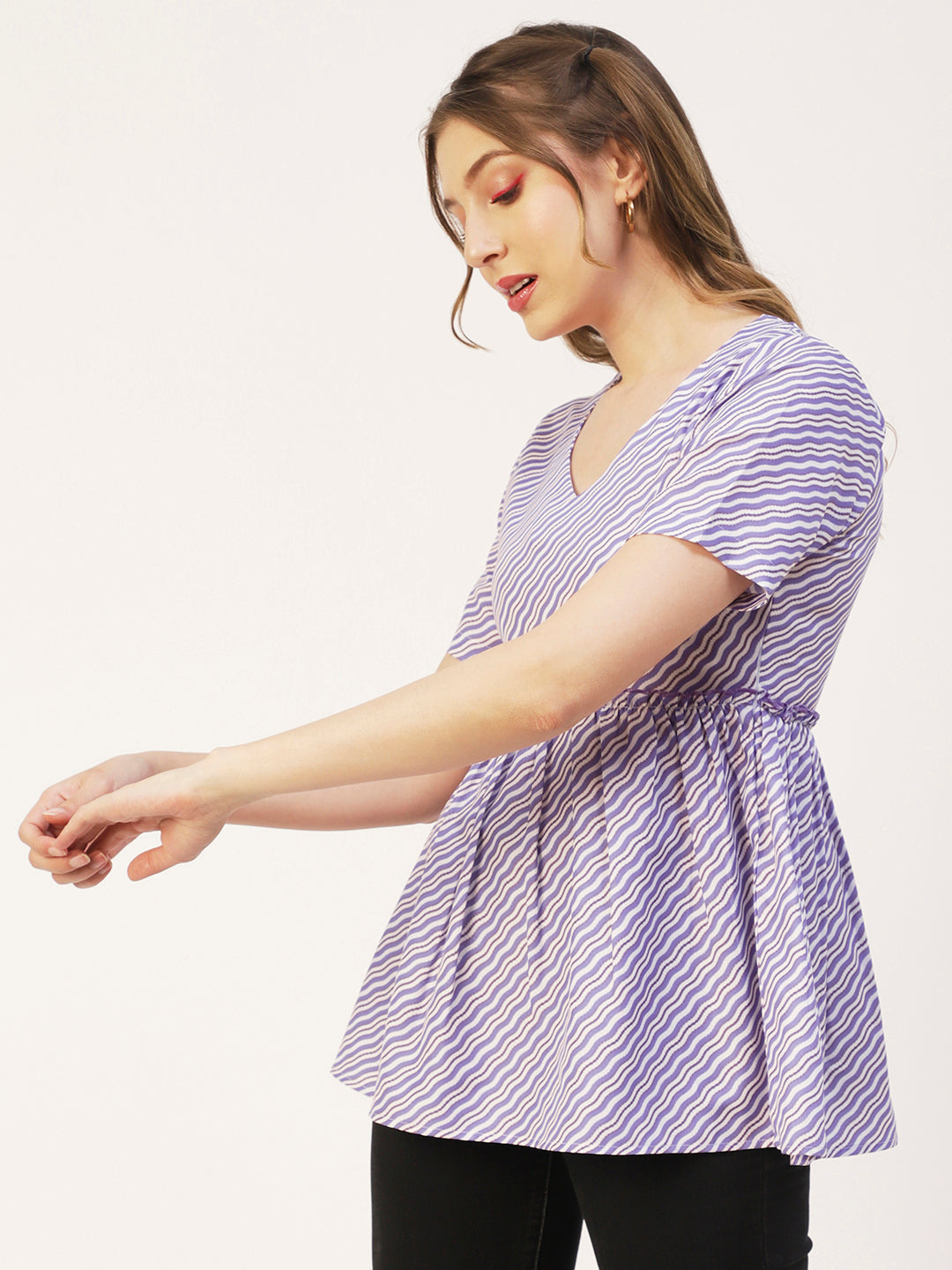 V-Neck Flared Summer Top