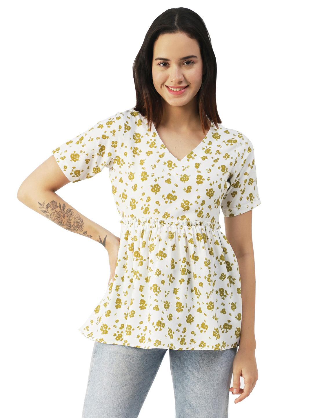 V-Neck Flared Summer Top
