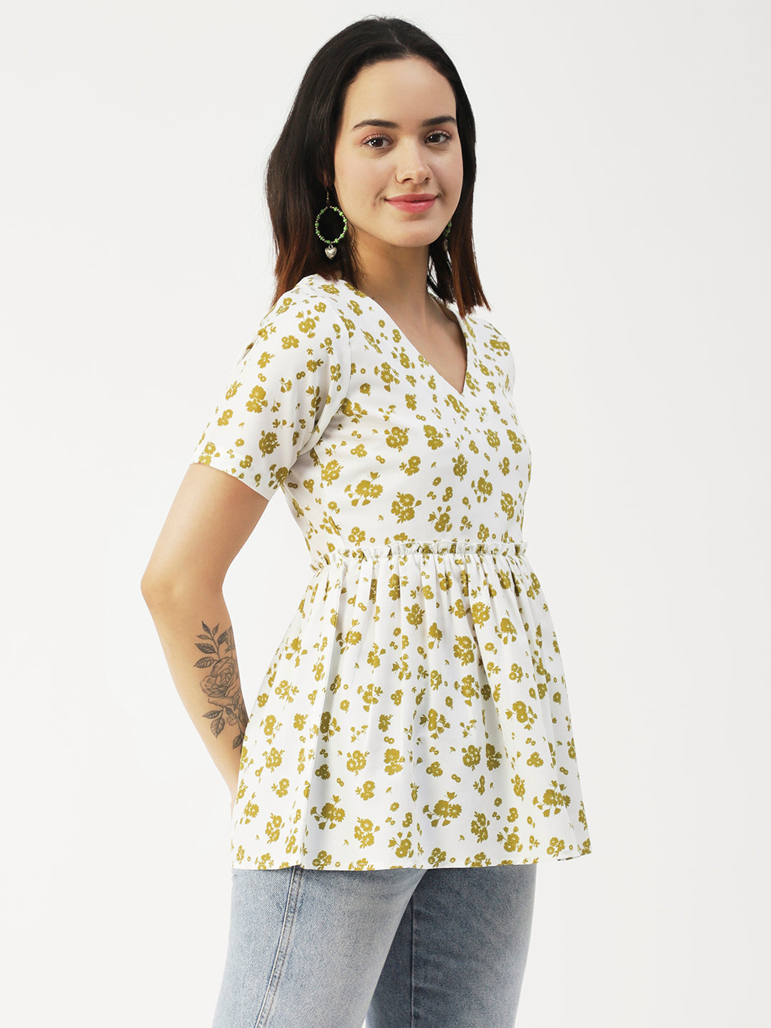 V-Neck Flared Summer Top