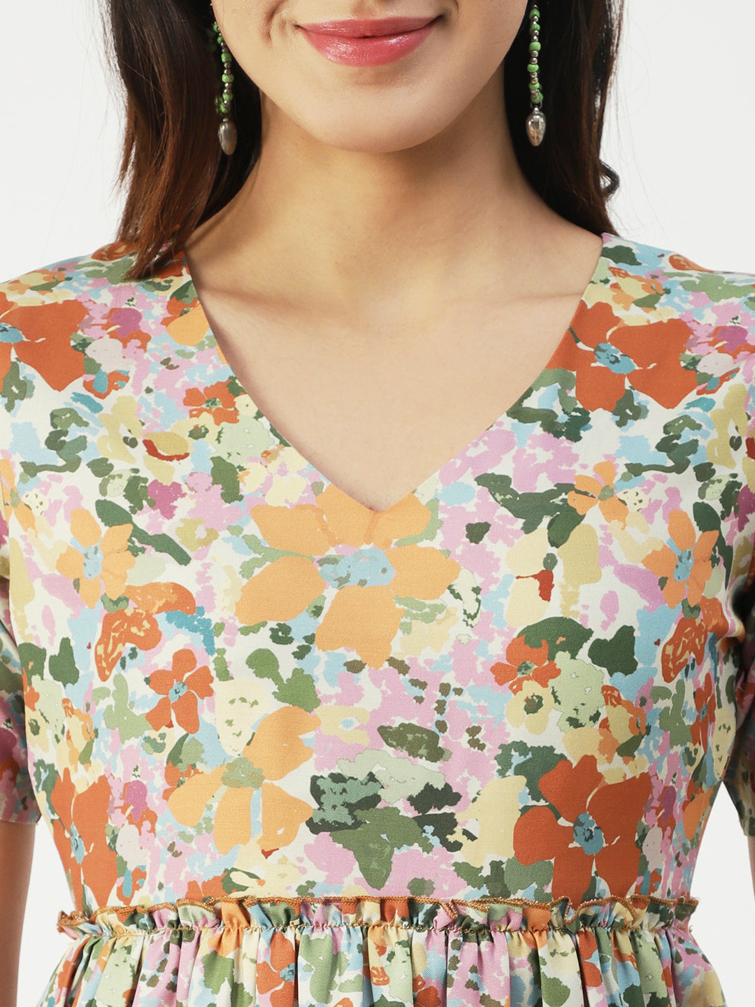 V-Neck Flared Summer Top