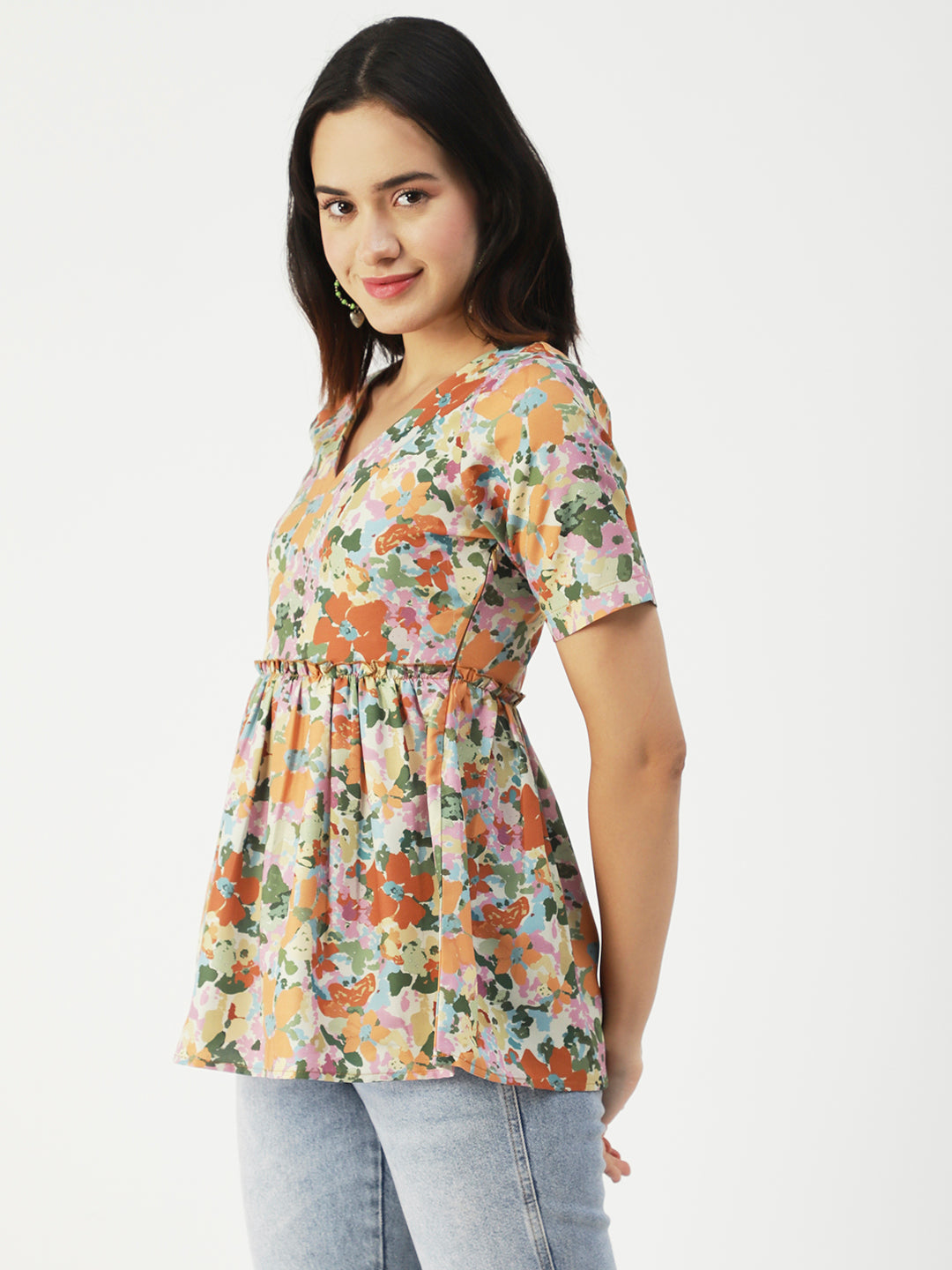 V-Neck Flared Summer Top