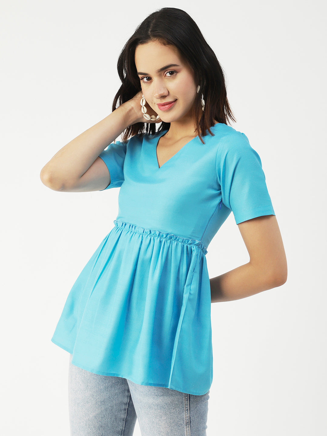 V-Neck Flared Summer Top