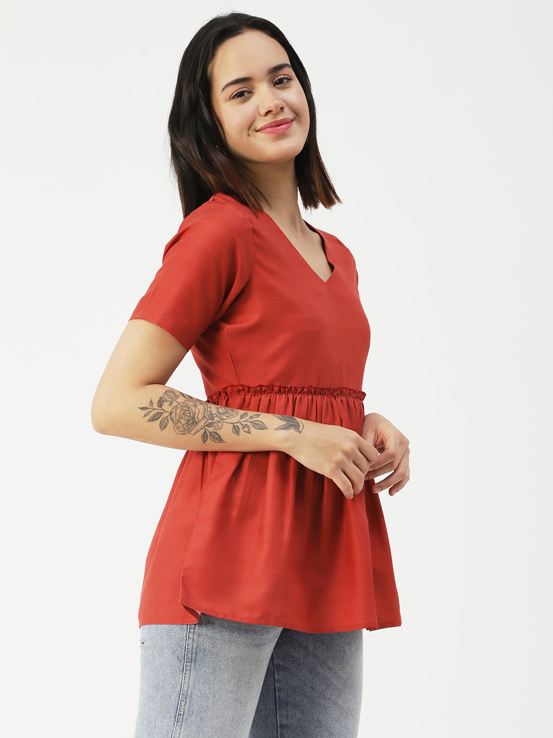 V-Neck Flared Summer Top