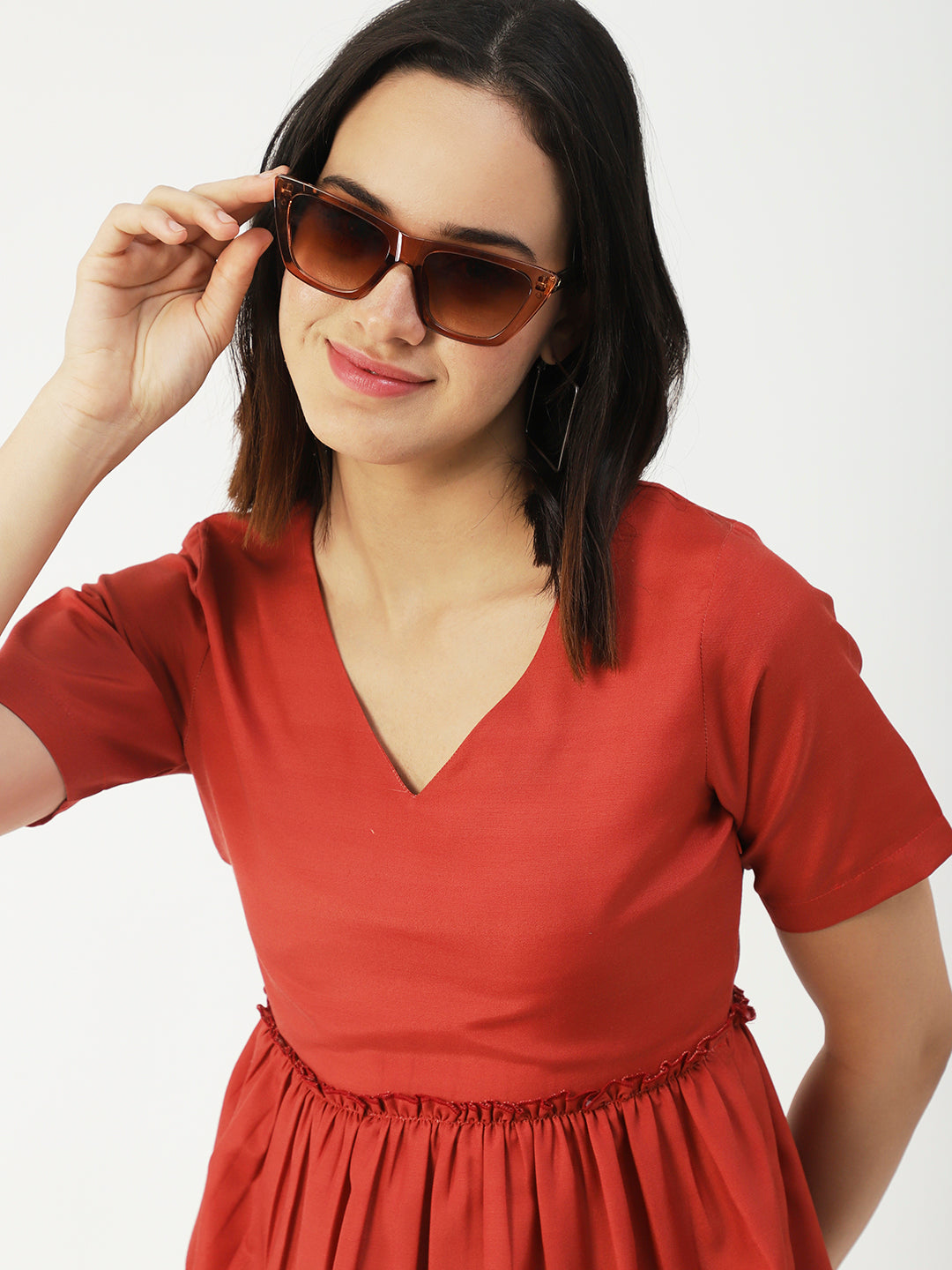 V-Neck Flared Summer Top