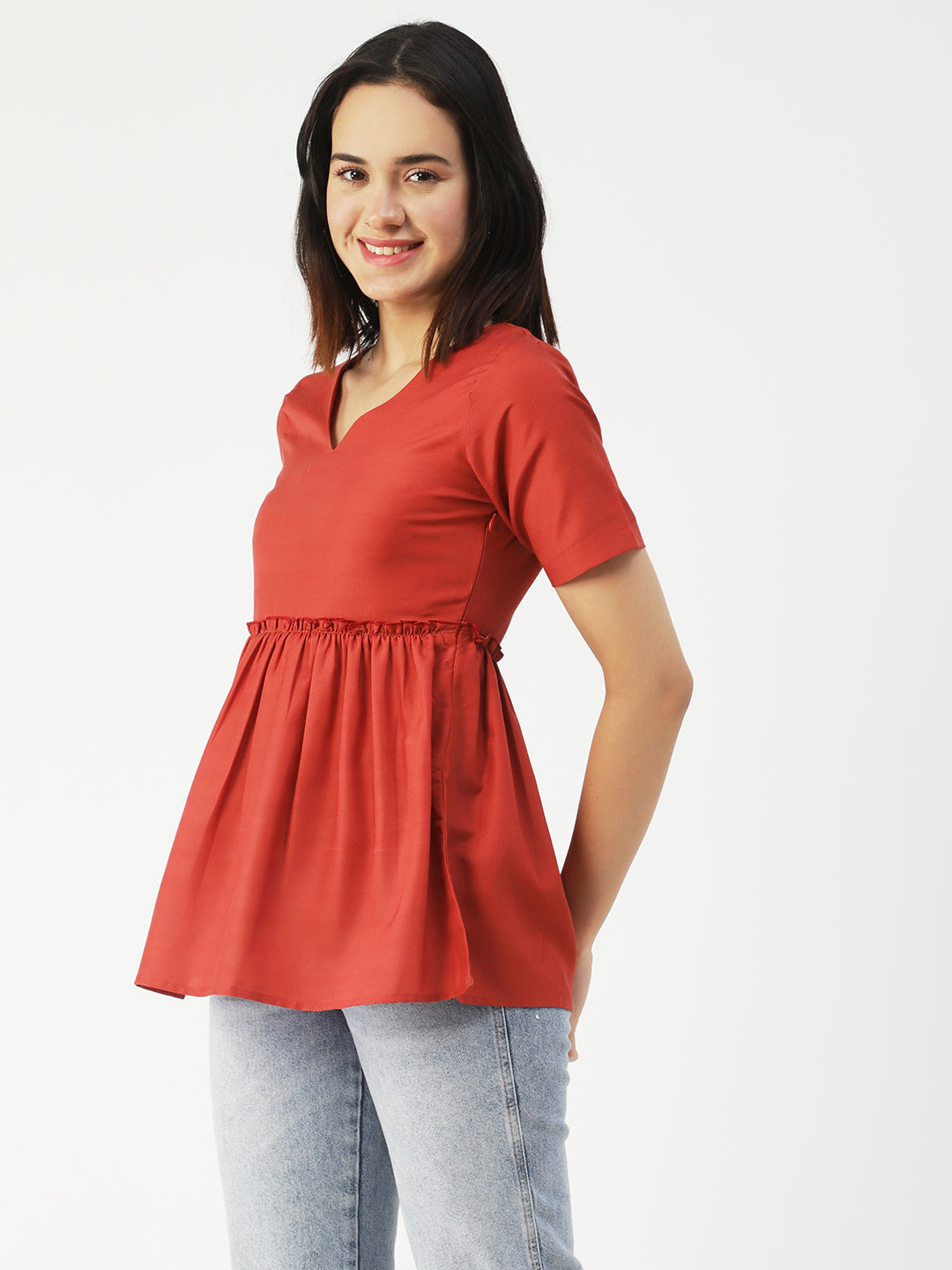 V-Neck Flared Summer Top