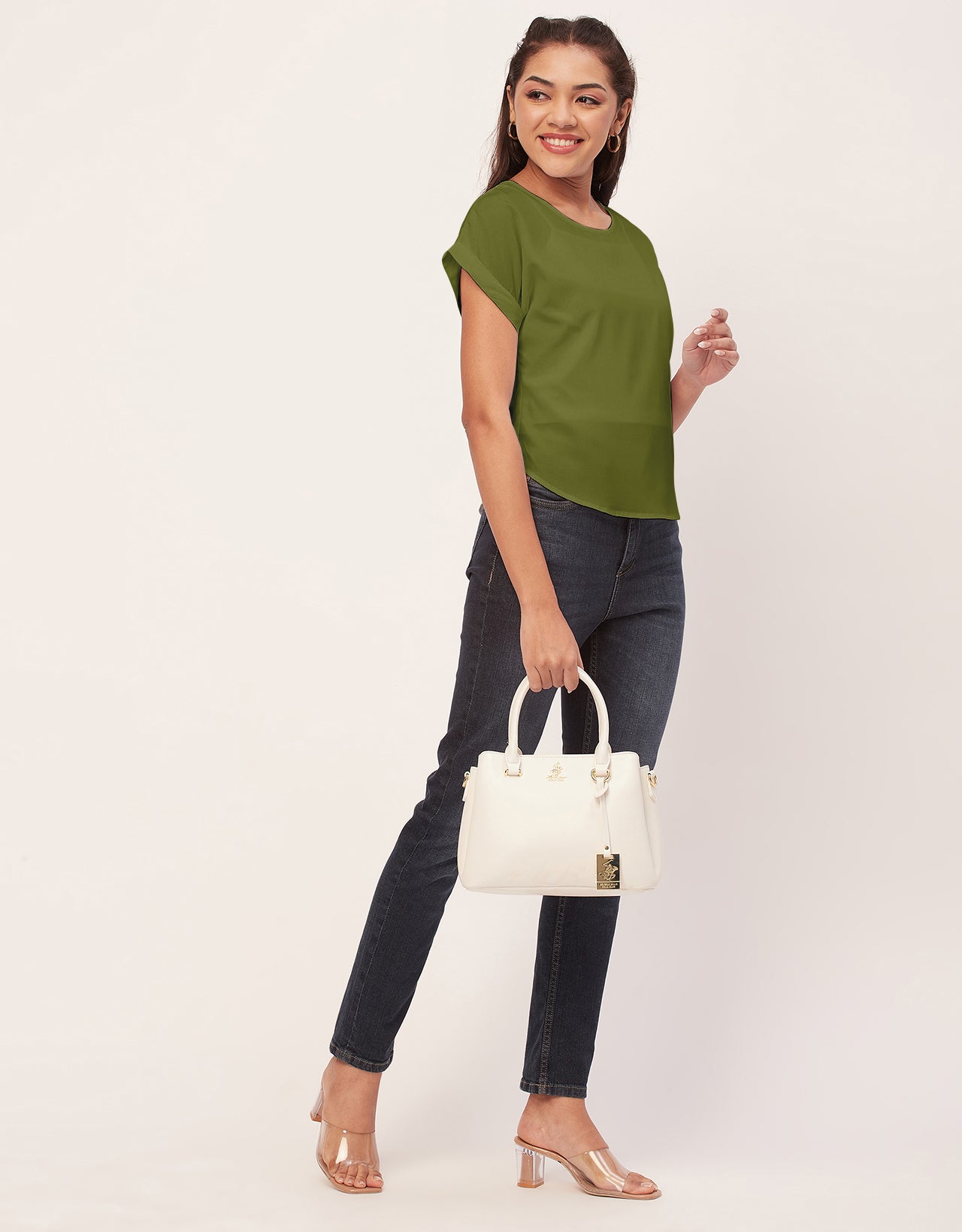 Solid Short Sleeve Crepe