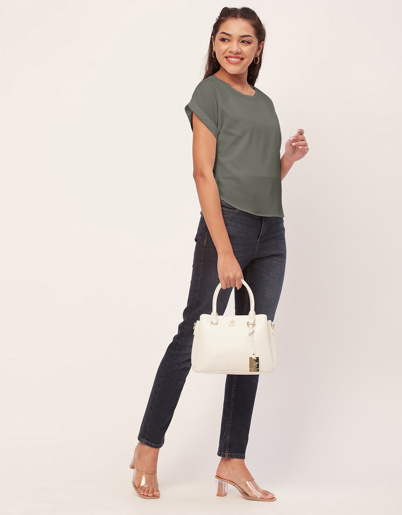 Solid Short Sleeve Crepe