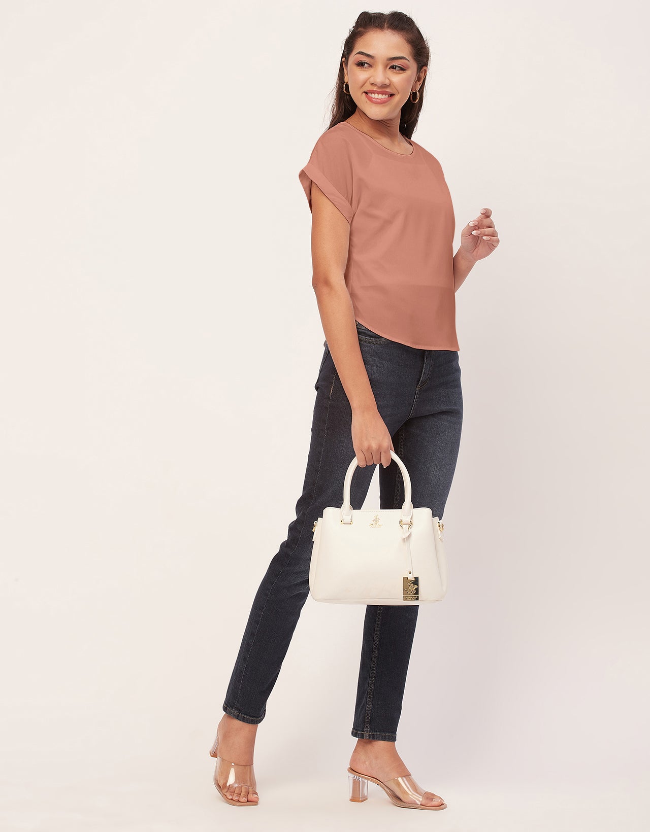 Solid Short Sleeve Crepe
