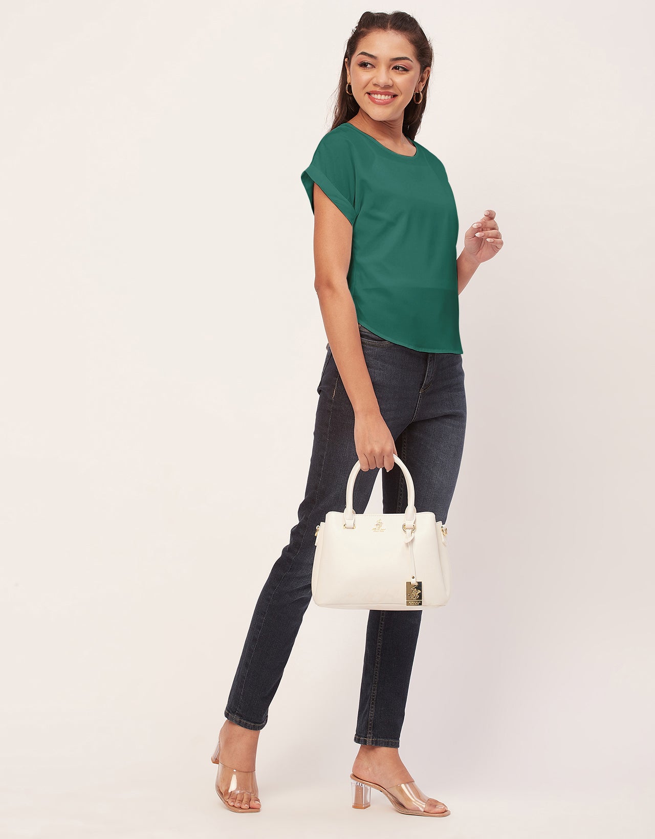 Solid Short Sleeve Crepe