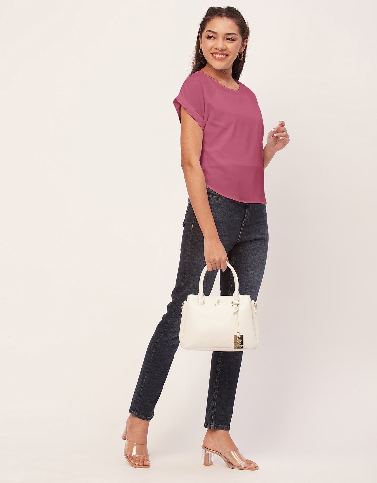 Solid Short Sleeve Crepe