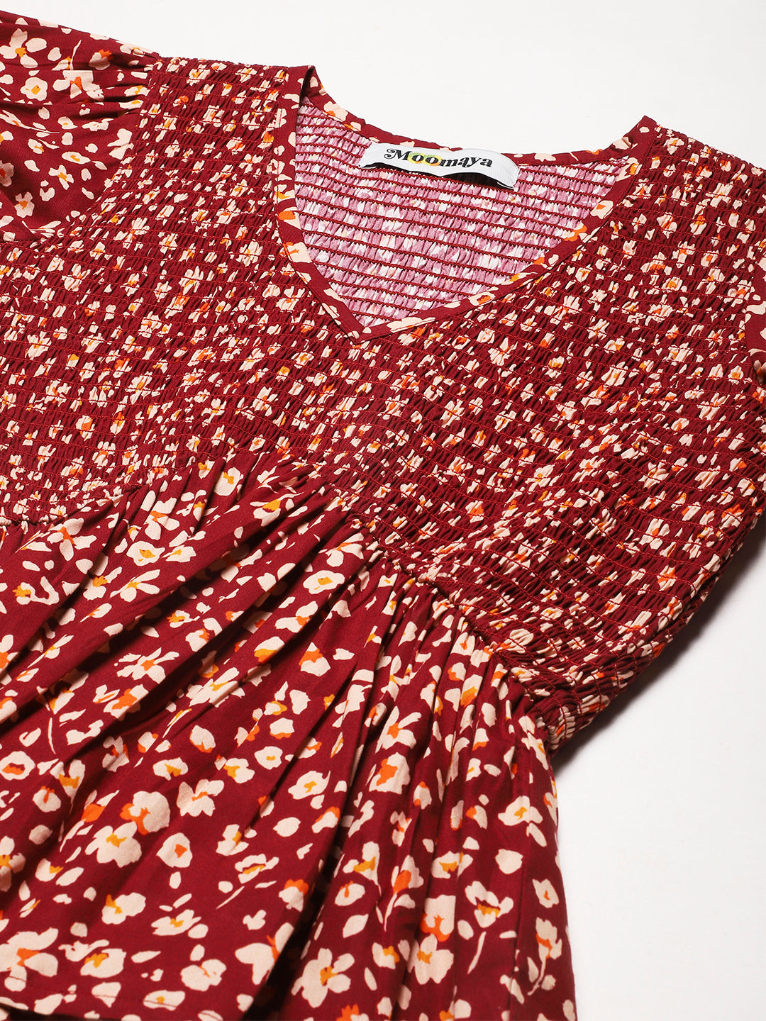 Smocked Elbow Sleeve Top