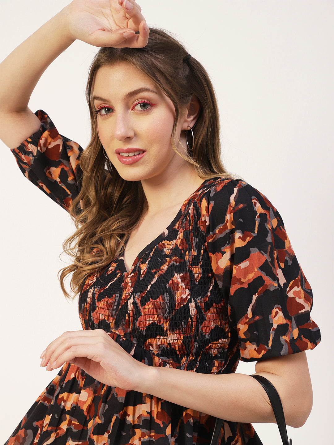 Smocked Elbow Sleeve Top