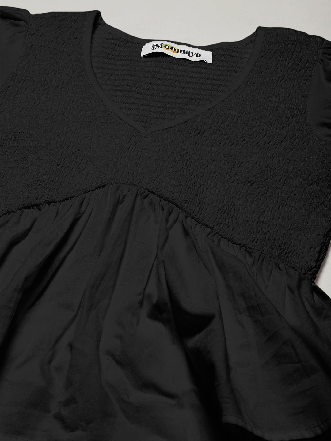 Smocked Elbow Sleeve Top