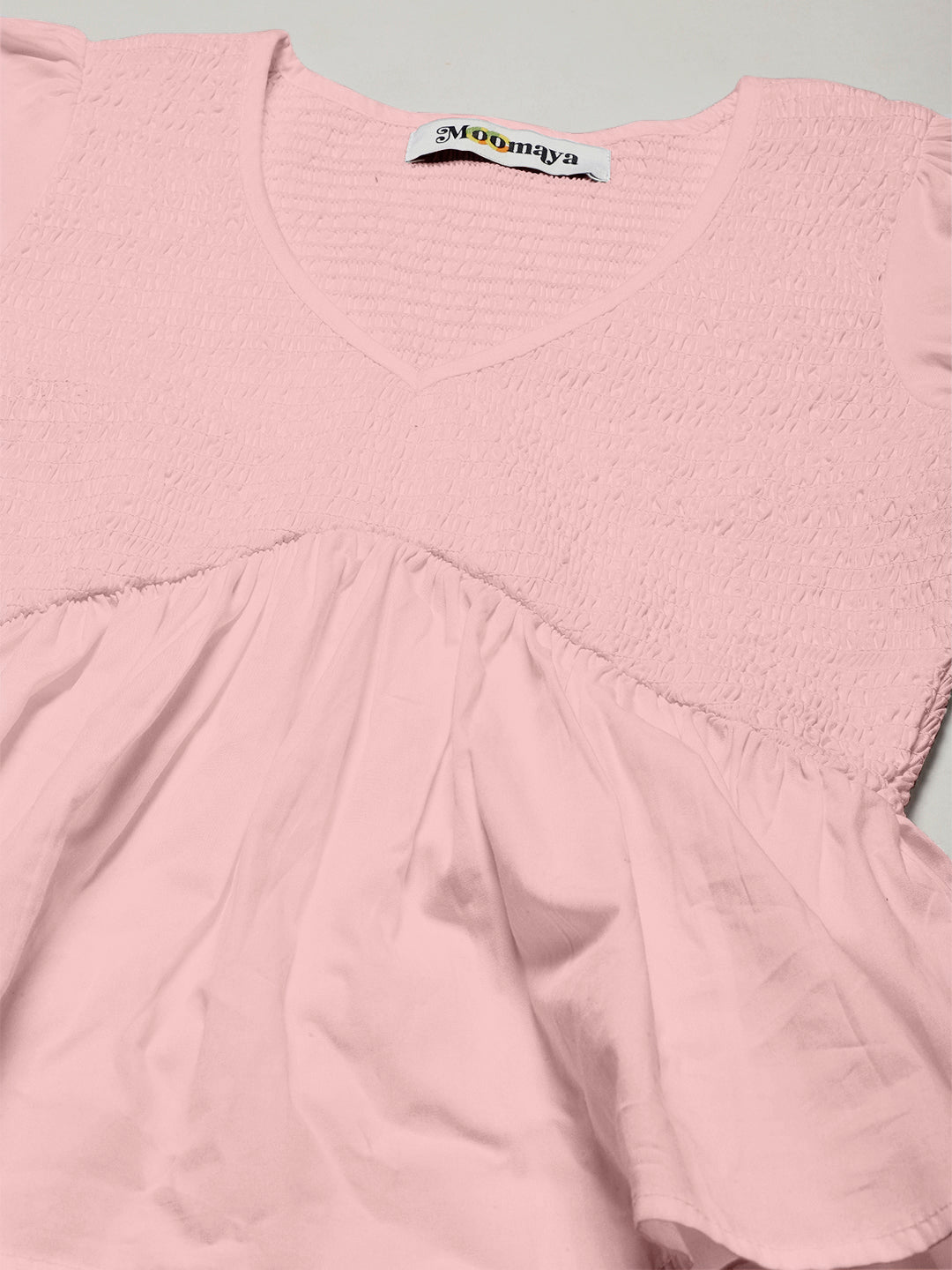 Smocked Elbow Sleeve Top
