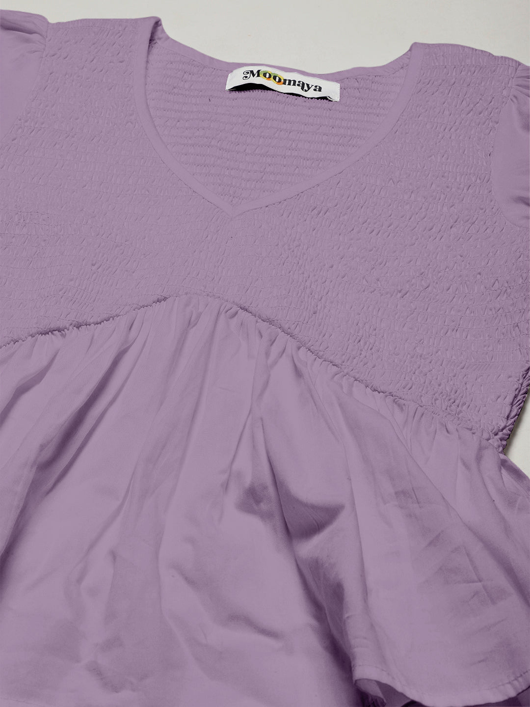 Smocked Elbow Sleeve Top
