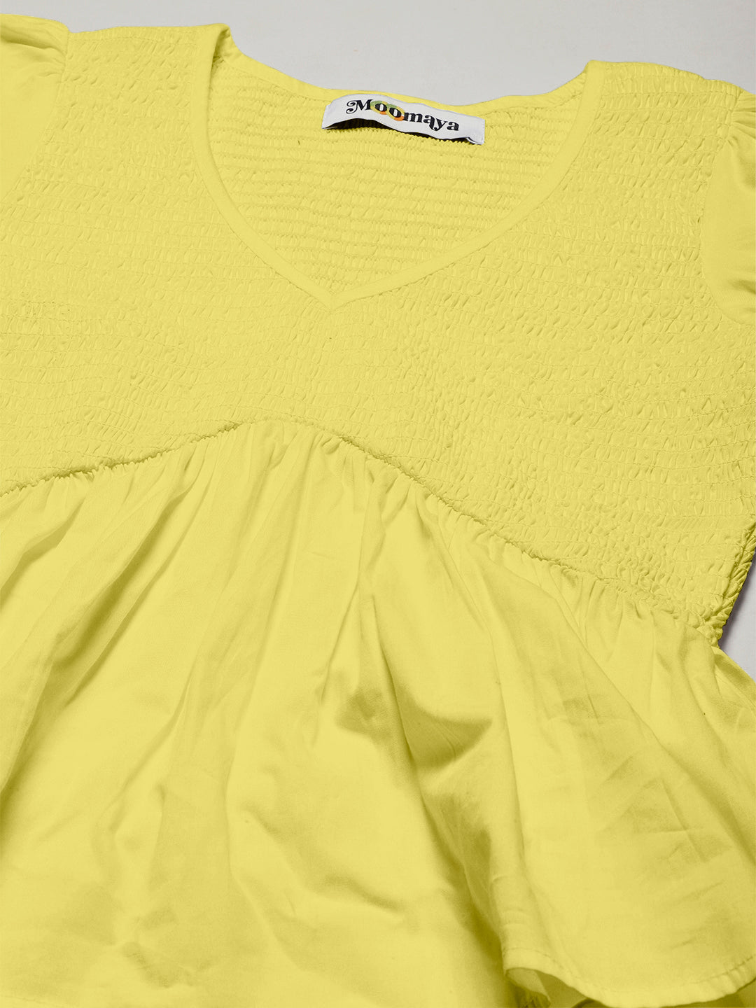 Smocked Elbow Sleeve Top
