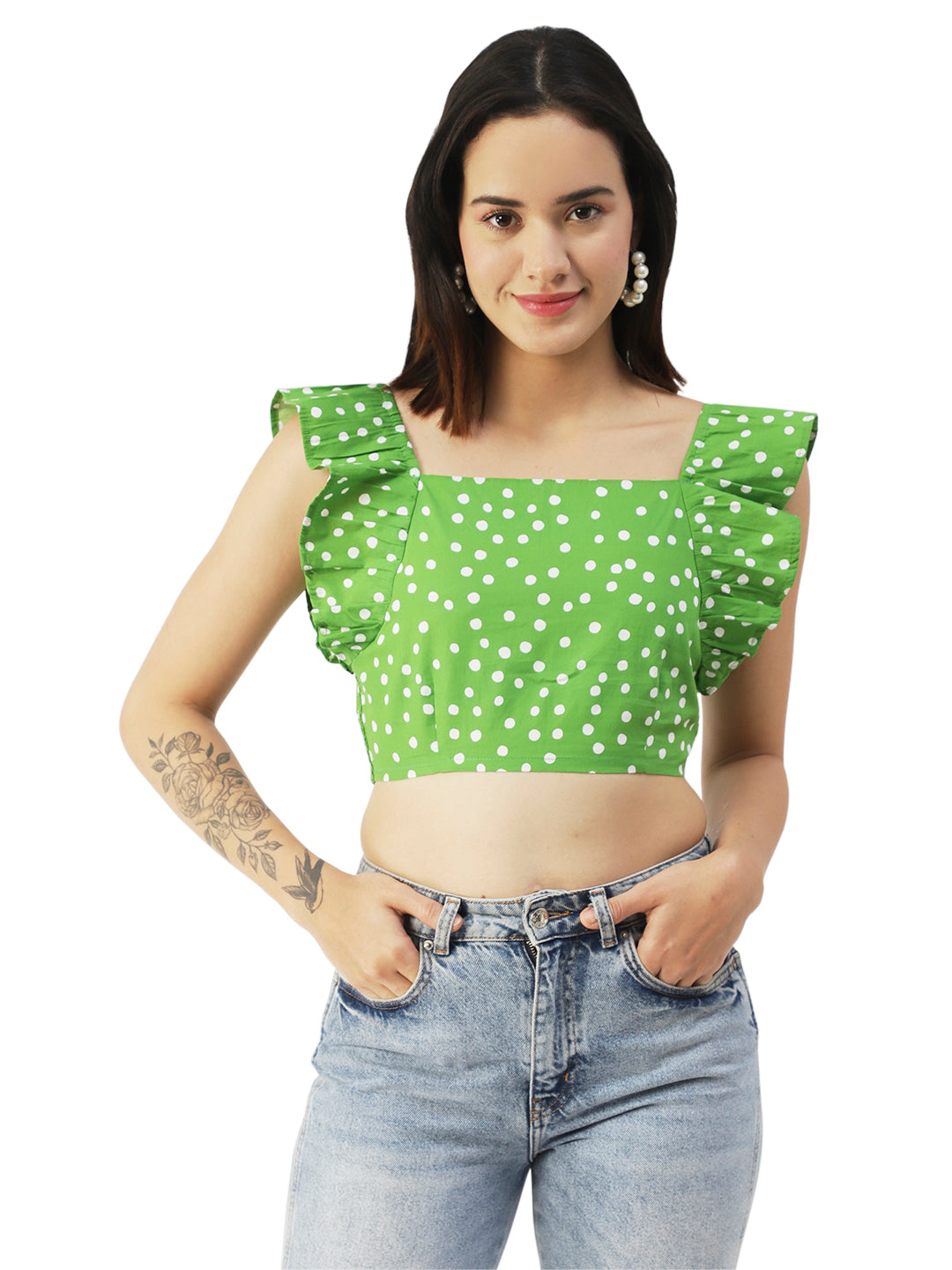Crop Square Neck Flutter