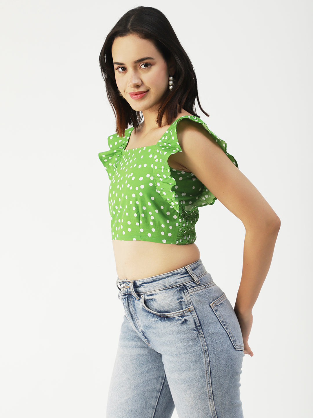 Crop Square Neck Flutter