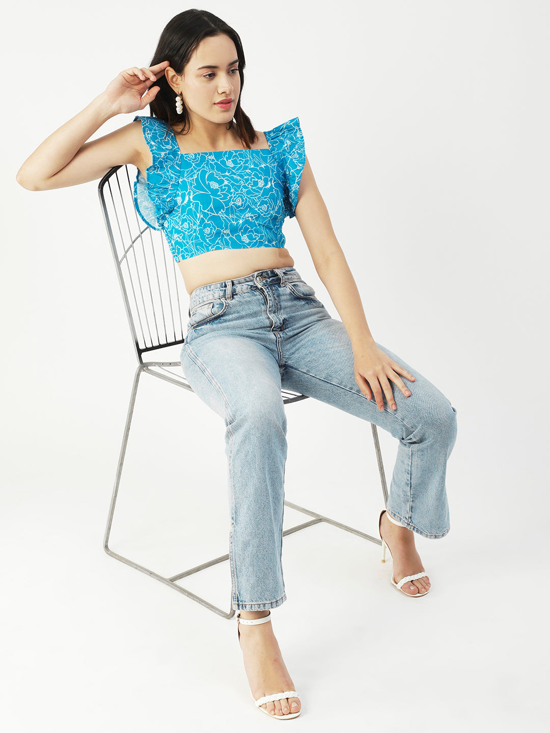 Crop Square Neck Flutter