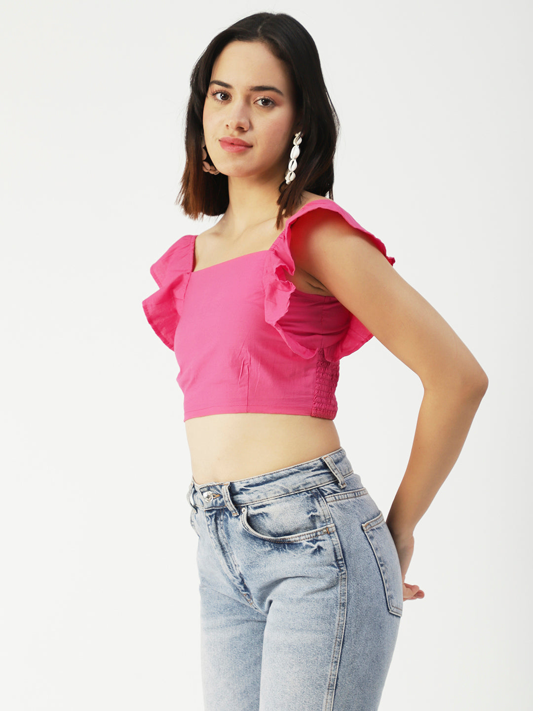 Crop Square Neck Flutter