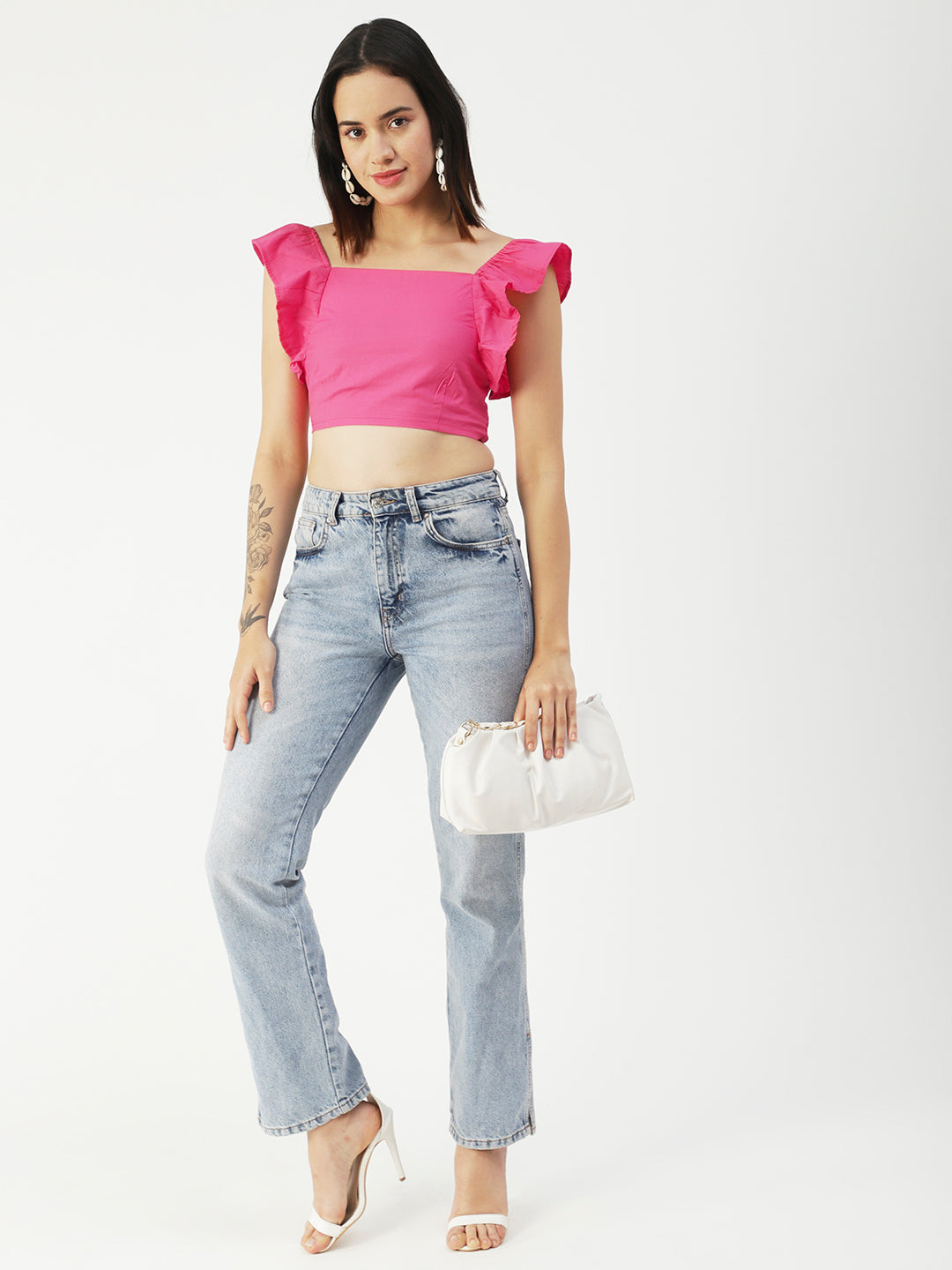 Crop Square Neck Flutter