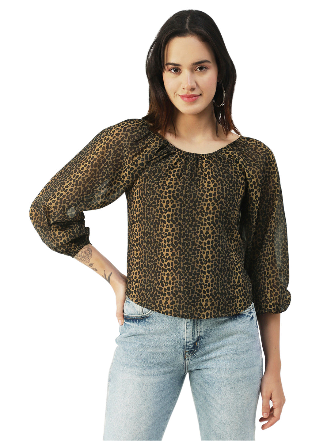 Printed Sheer Long Sleeve