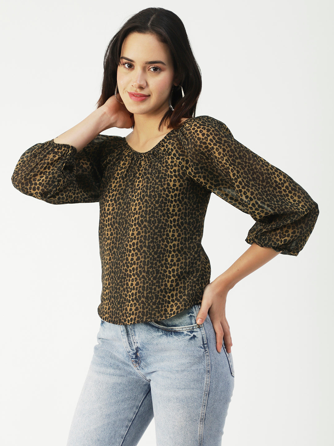 Printed Sheer Long Sleeve