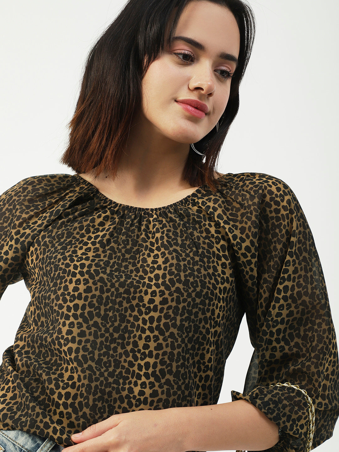 Printed Sheer Long Sleeve