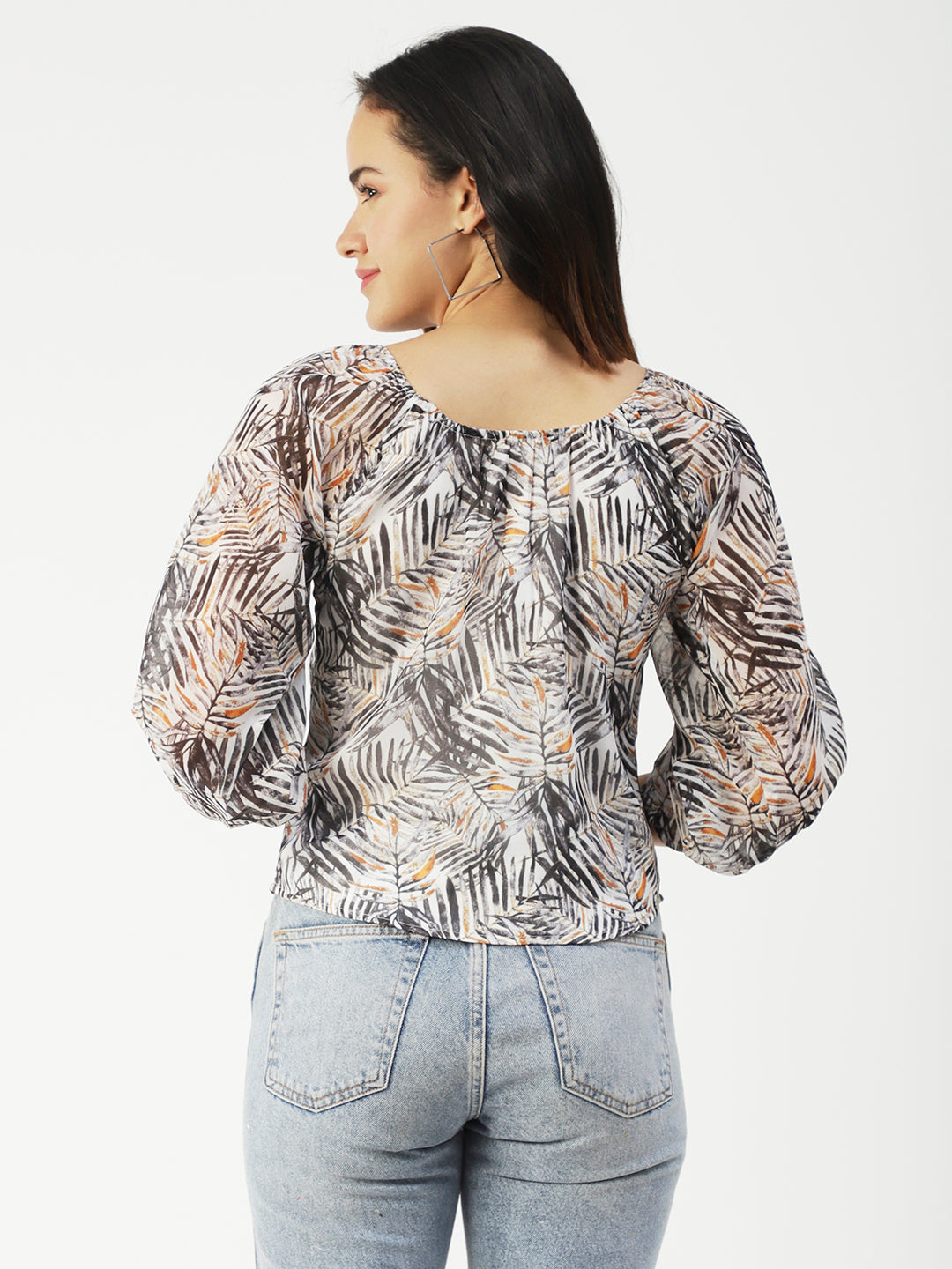 Printed Sheer Long Sleeve