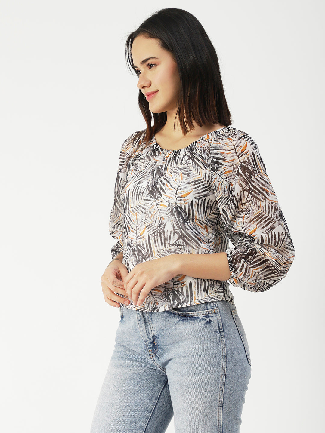 Printed Sheer Long Sleeve
