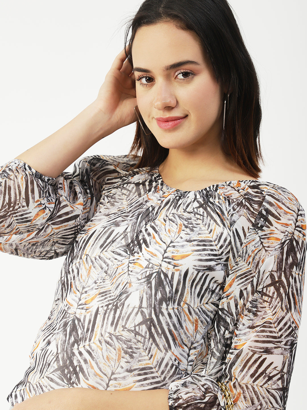 Printed Sheer Long Sleeve