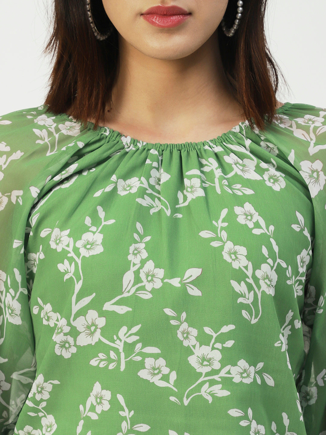 Printed Sheer Long Sleeve