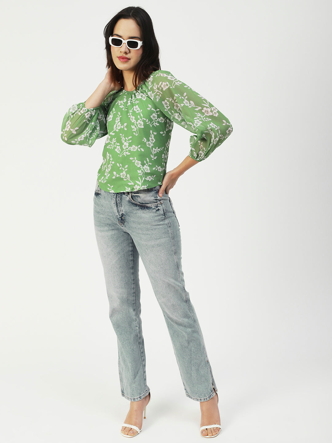 Printed Sheer Long Sleeve