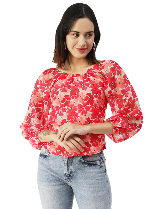 Printed Sheer Long Sleeve