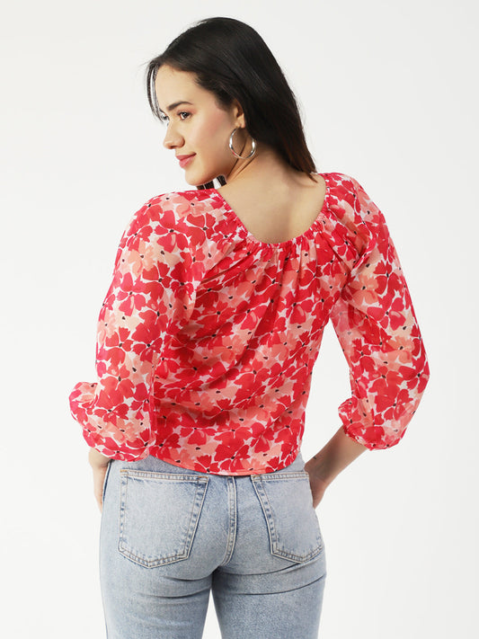 Printed Sheer Long Sleeve