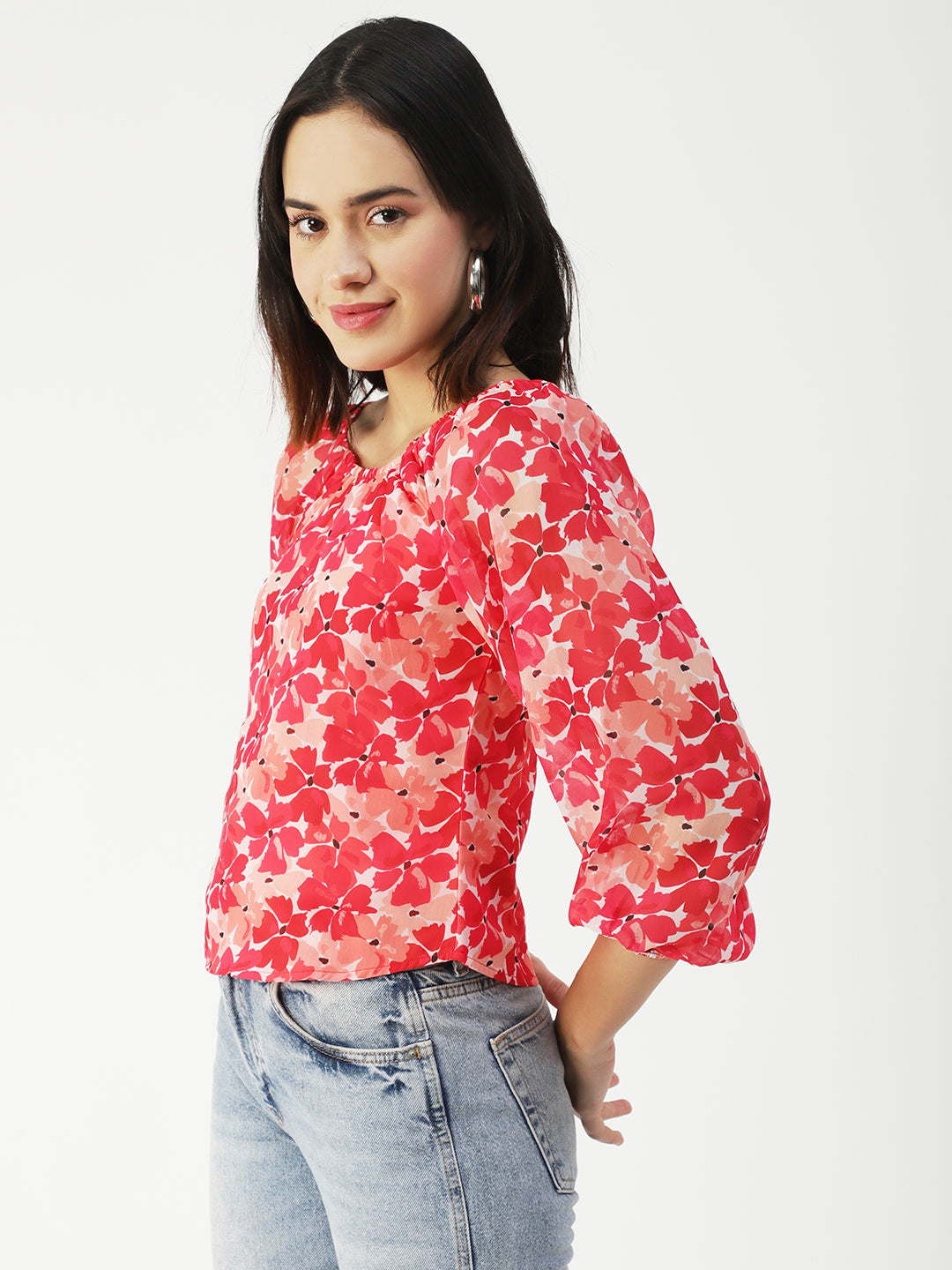 Printed Sheer Long Sleeve