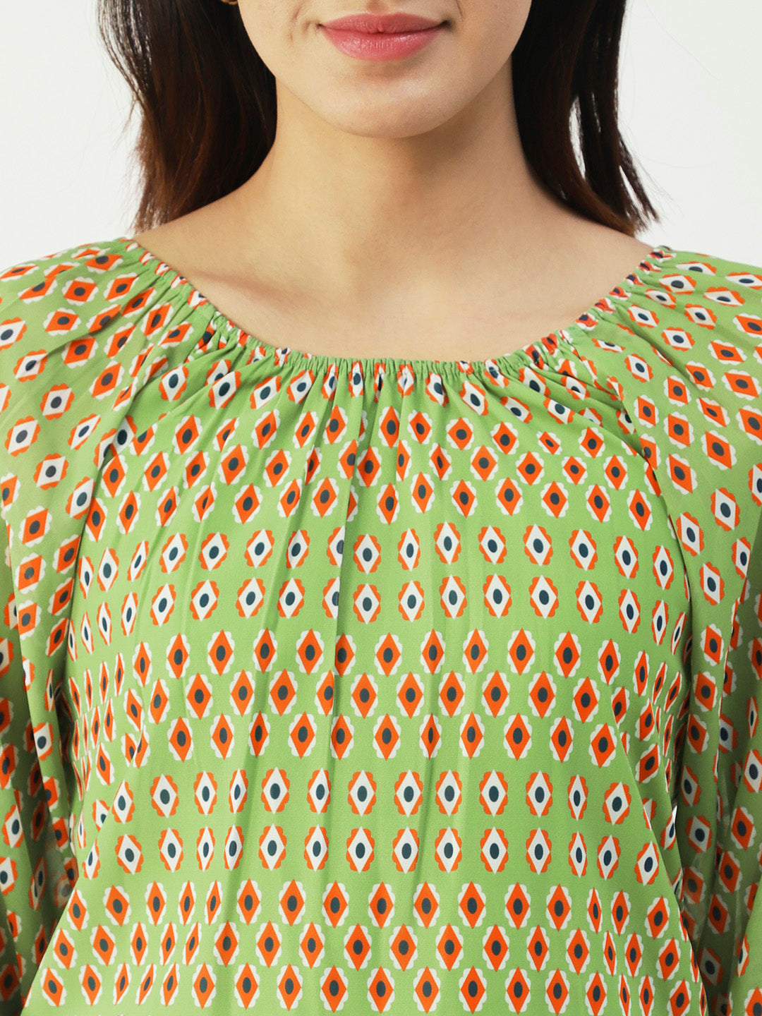Printed Sheer Long Sleeve