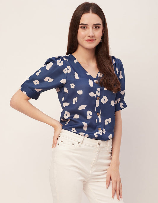 Printed Short Sleeve Top