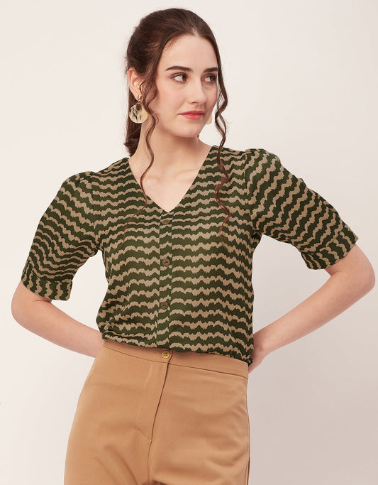 Printed Short Sleeve Top