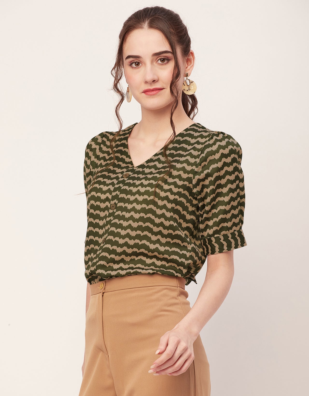 Printed Short Sleeve Top