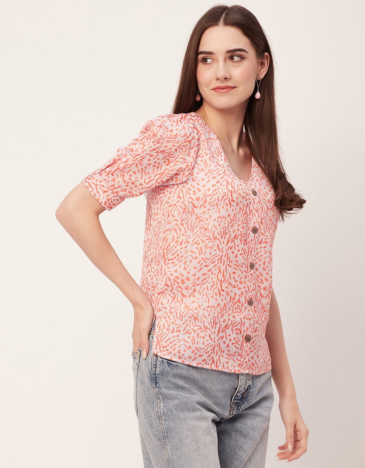 Printed Short Sleeve Top