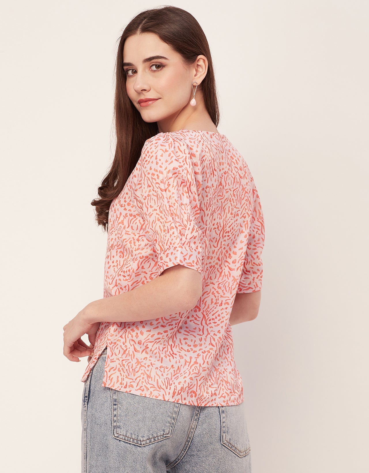 Printed Short Sleeve Top