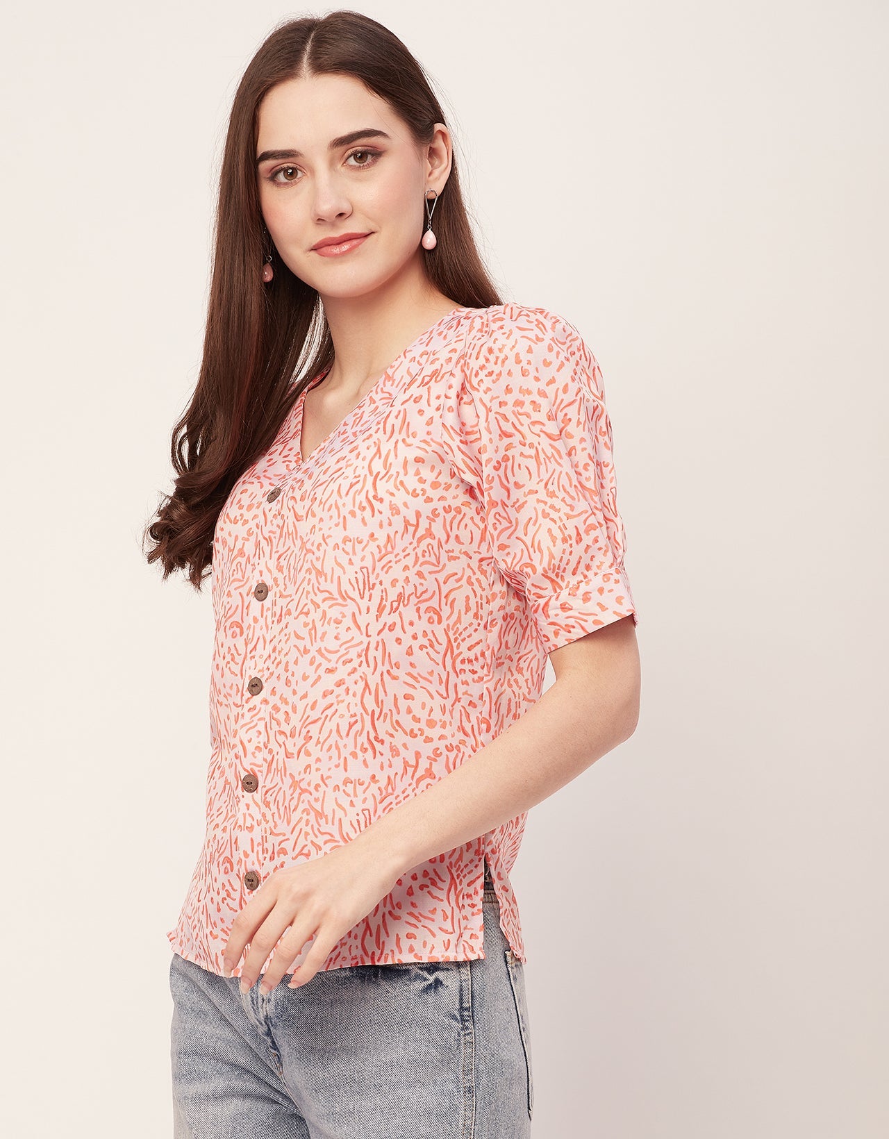 Printed Short Sleeve Top