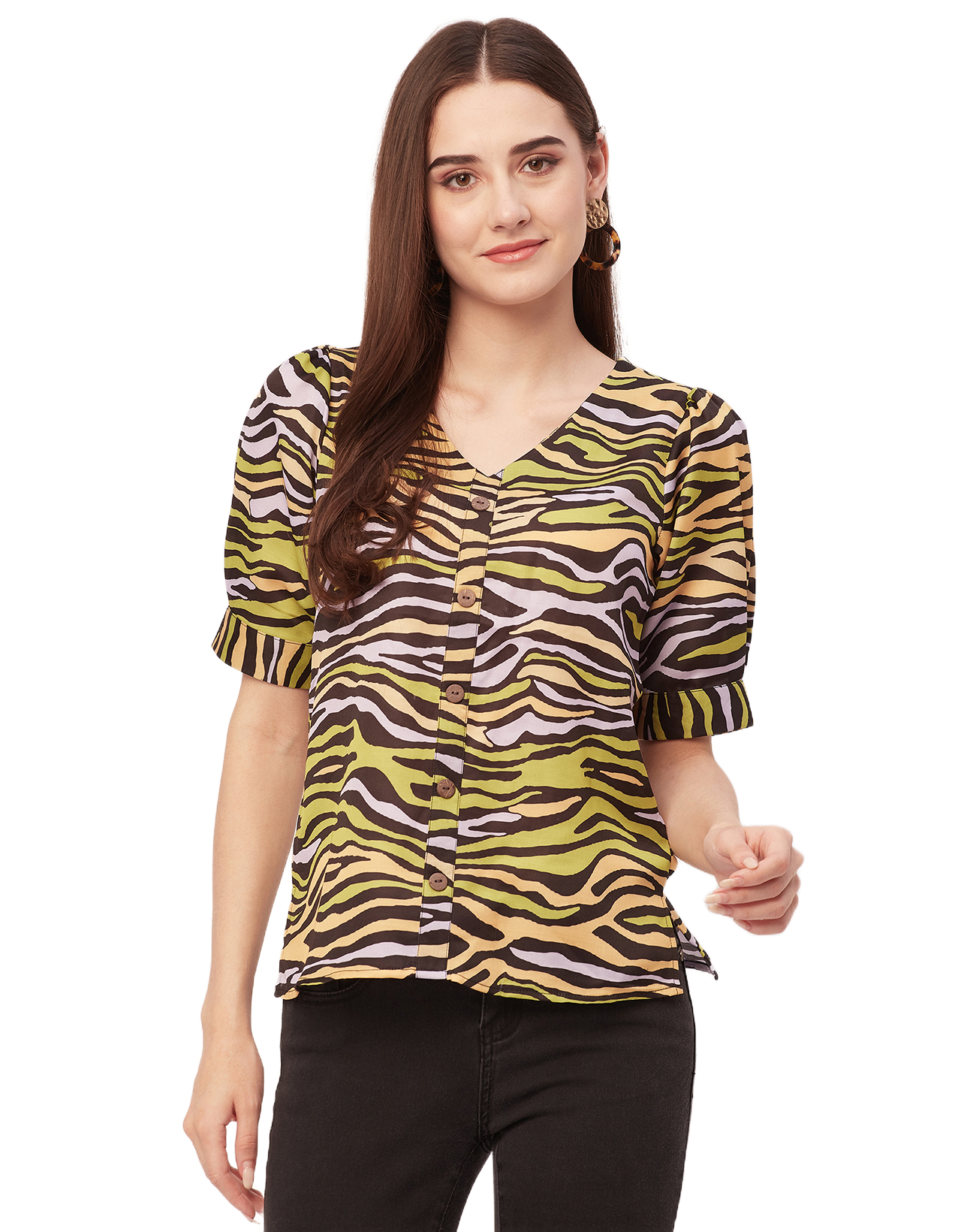 Printed Short Sleeve Top